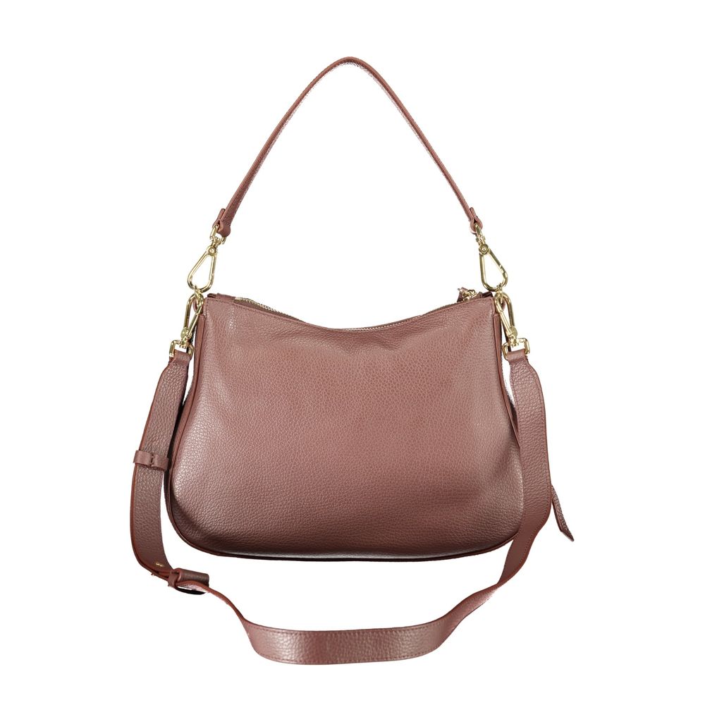 Coccinelle Brown Leather Women's Bag with Removable Strap and Internal Pocket