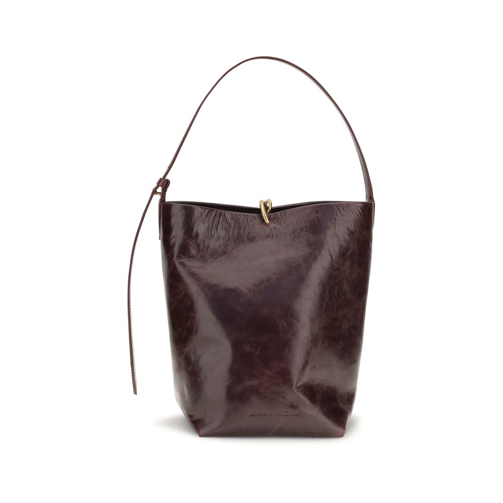 Benedetta Bruzziches Bordeaux Calf Leather Bos Taurus Backet Bag