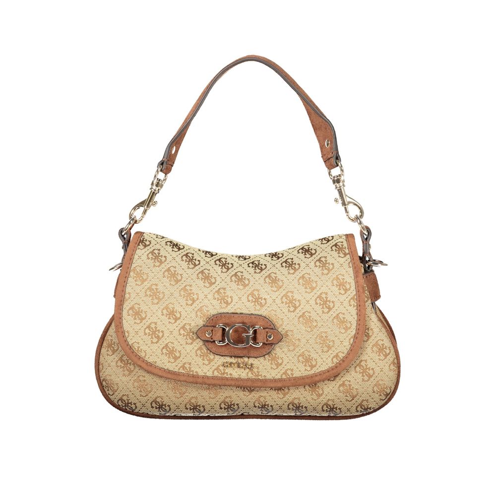 Guess Jeans Beige Polyester Women's Bag with Adjustable Shoulder Strap