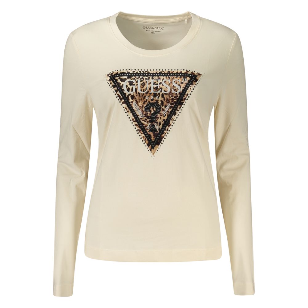 Guess Jeans Beige Cotton Women T-Shirt