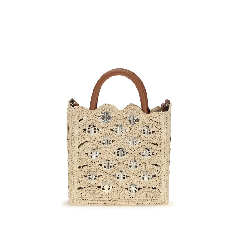 Rabanne Beige Raffia Handbag