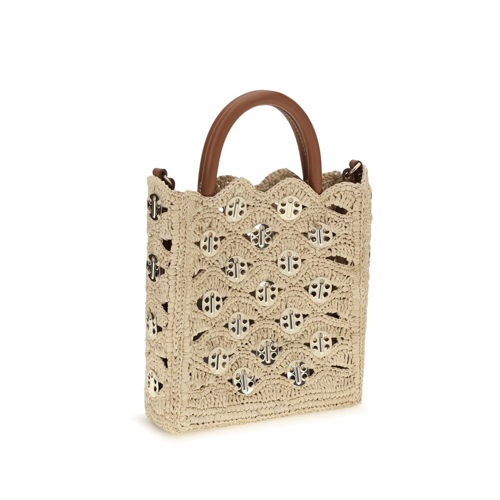 Rabanne Beige Raffia Handbag