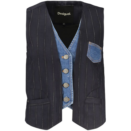 Desigual Blue Polyester Women's Vest