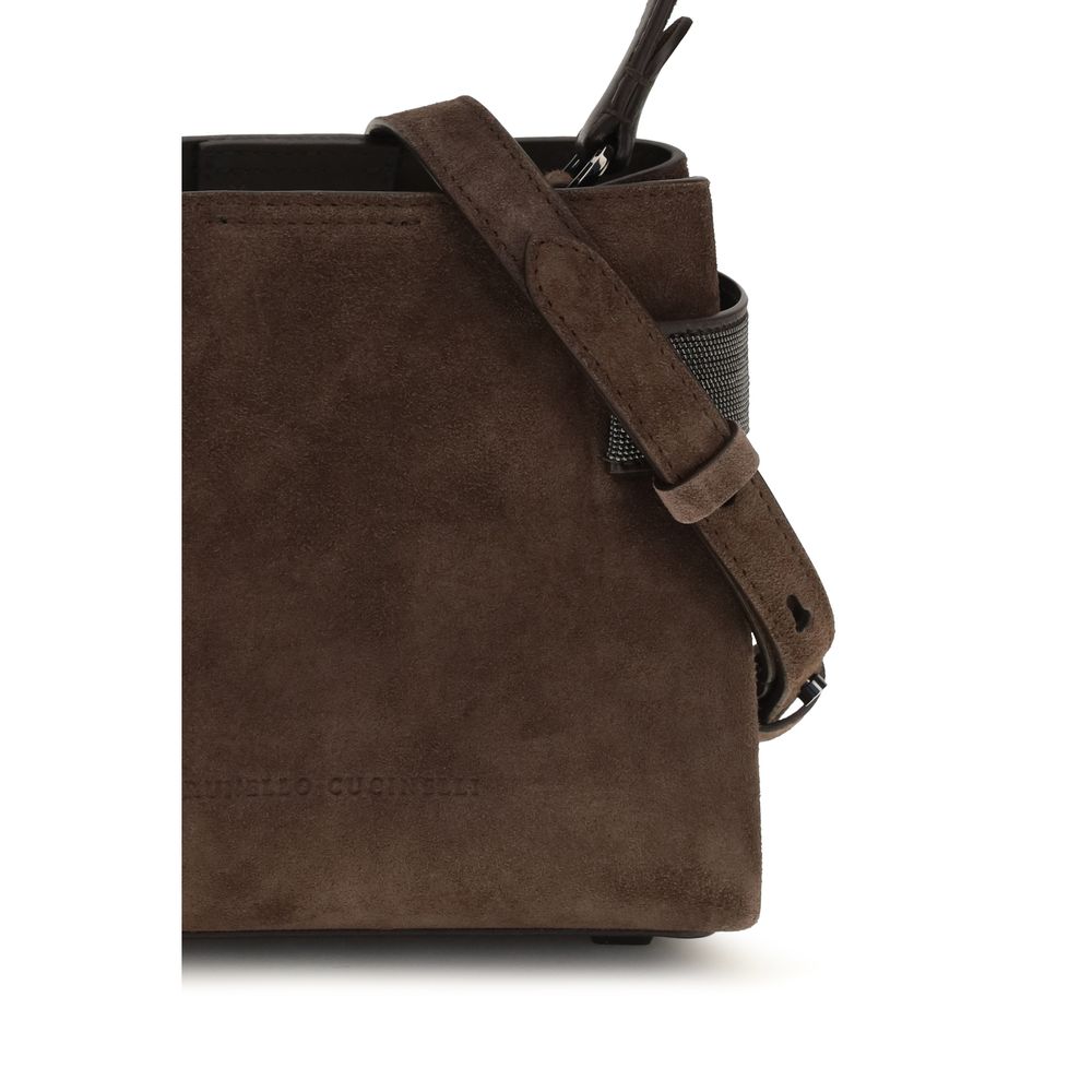 Brunello Cucinelli Brown Calf Leather Bos Taurus Handbag