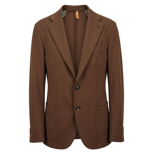 Roberto Pepe Luxury Brown Viscose Men Jacket