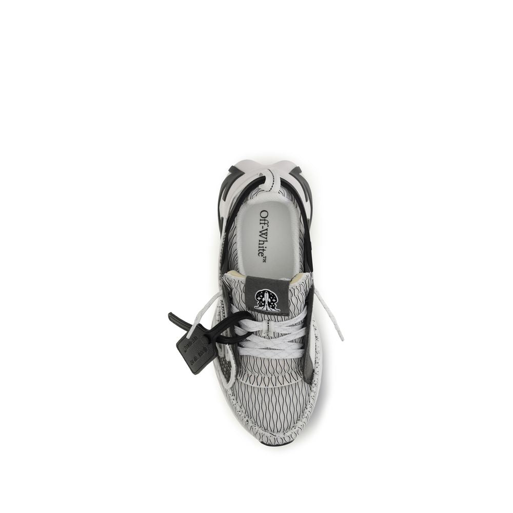 Off-White Gray Fabric Athletic Sneakers