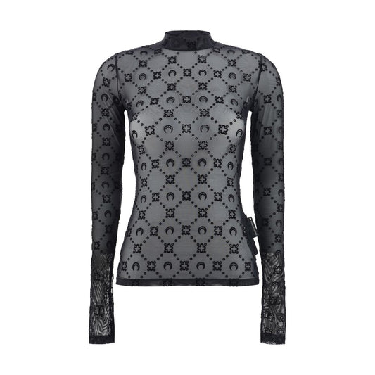 Marine Serre Black Polyamide Pattern Shirt
