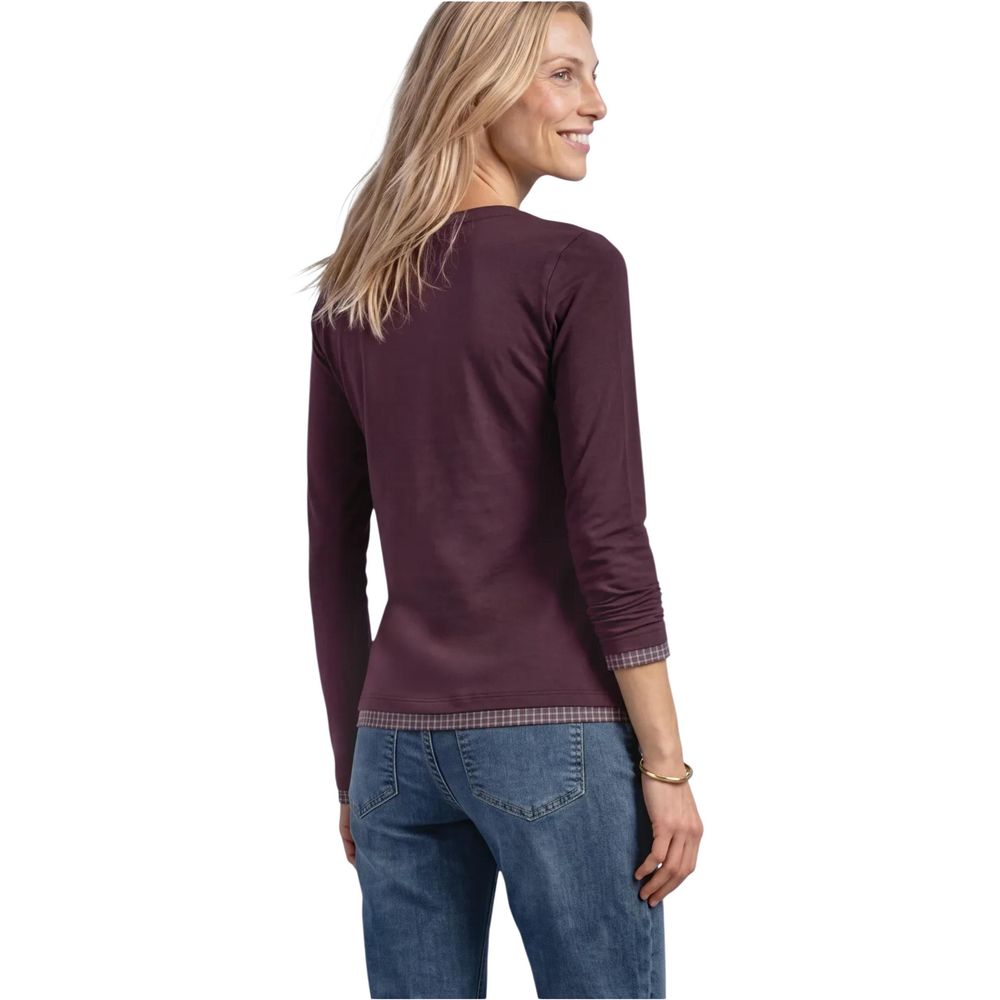 Street One Purple Cotton Long Sleeve T-Shirt