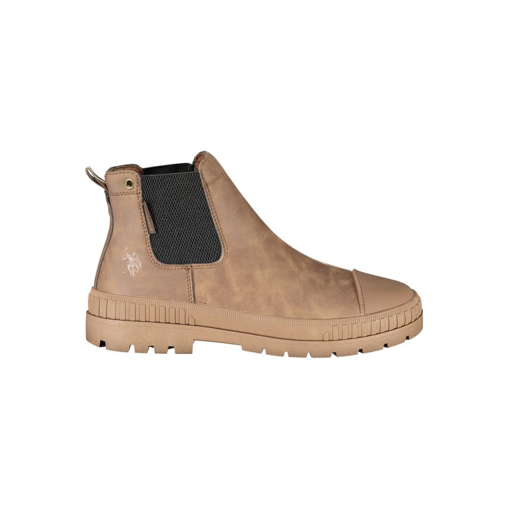 U.S. POLO ASSN. Brown Polyester Ankle Boots