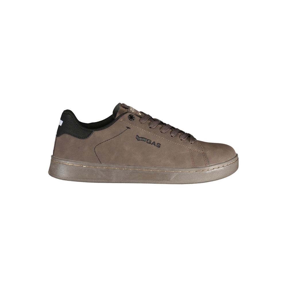 Gas Brown Polyester Athletic Sneakers