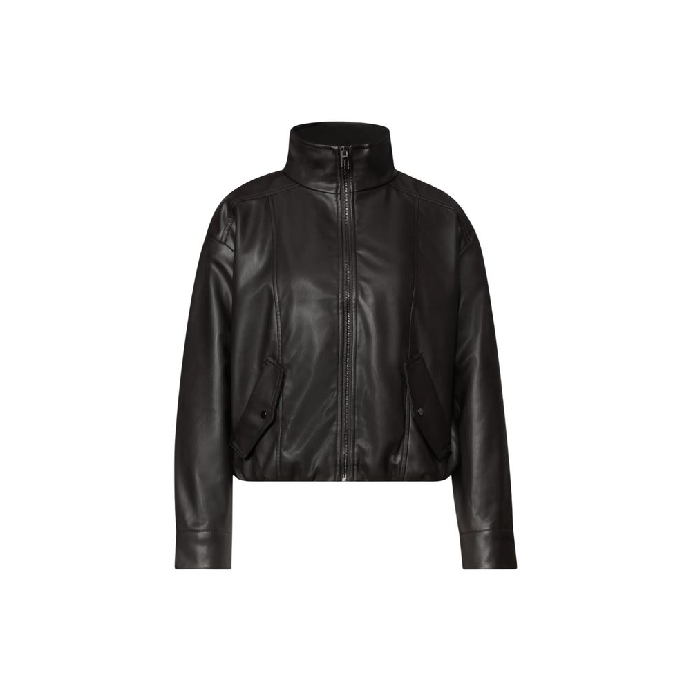 Street One Brown Polyester Leather Jacket
