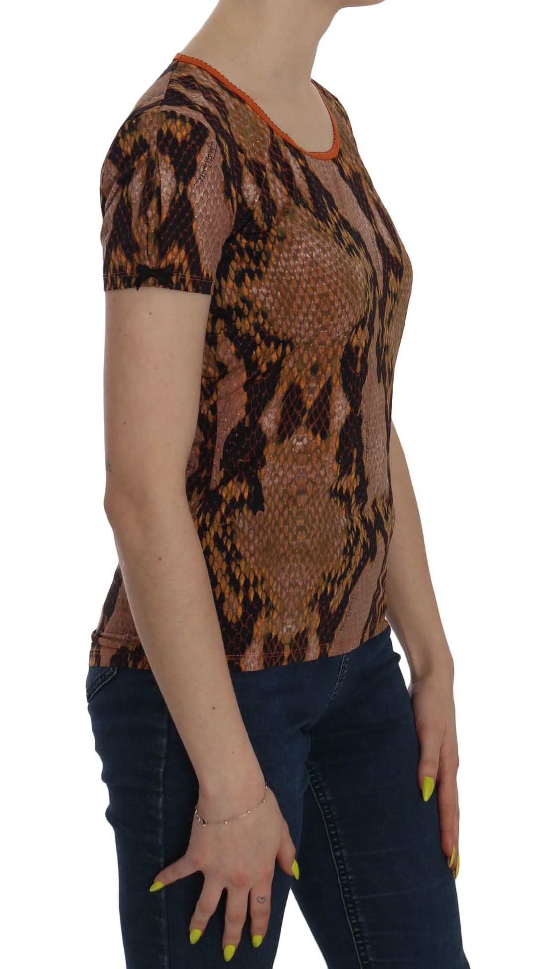 تي شيرت بأكمام قصيرة بطبعة جلد الثعبان من Just Cavalli