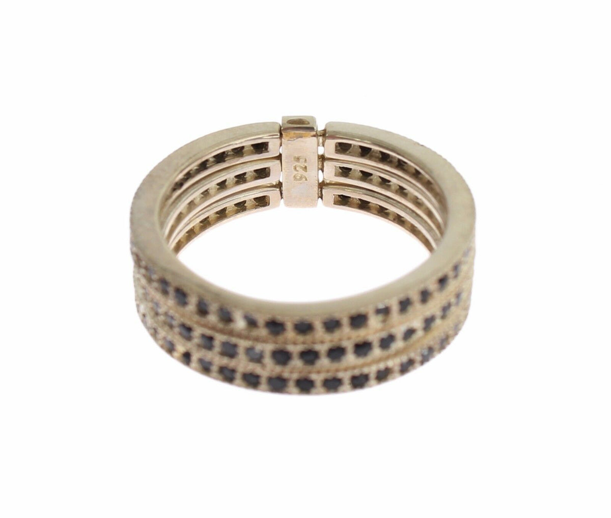 Nialaya Black CZ 925 Sterling Silver Womens Ring