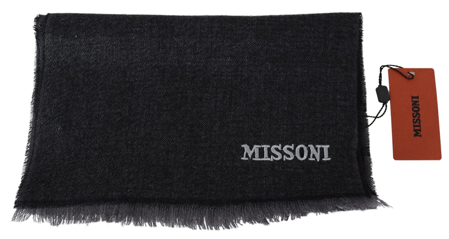 وشاح الرقبة من الصوف المخطط باللون الأسود للجنسين من Missoni