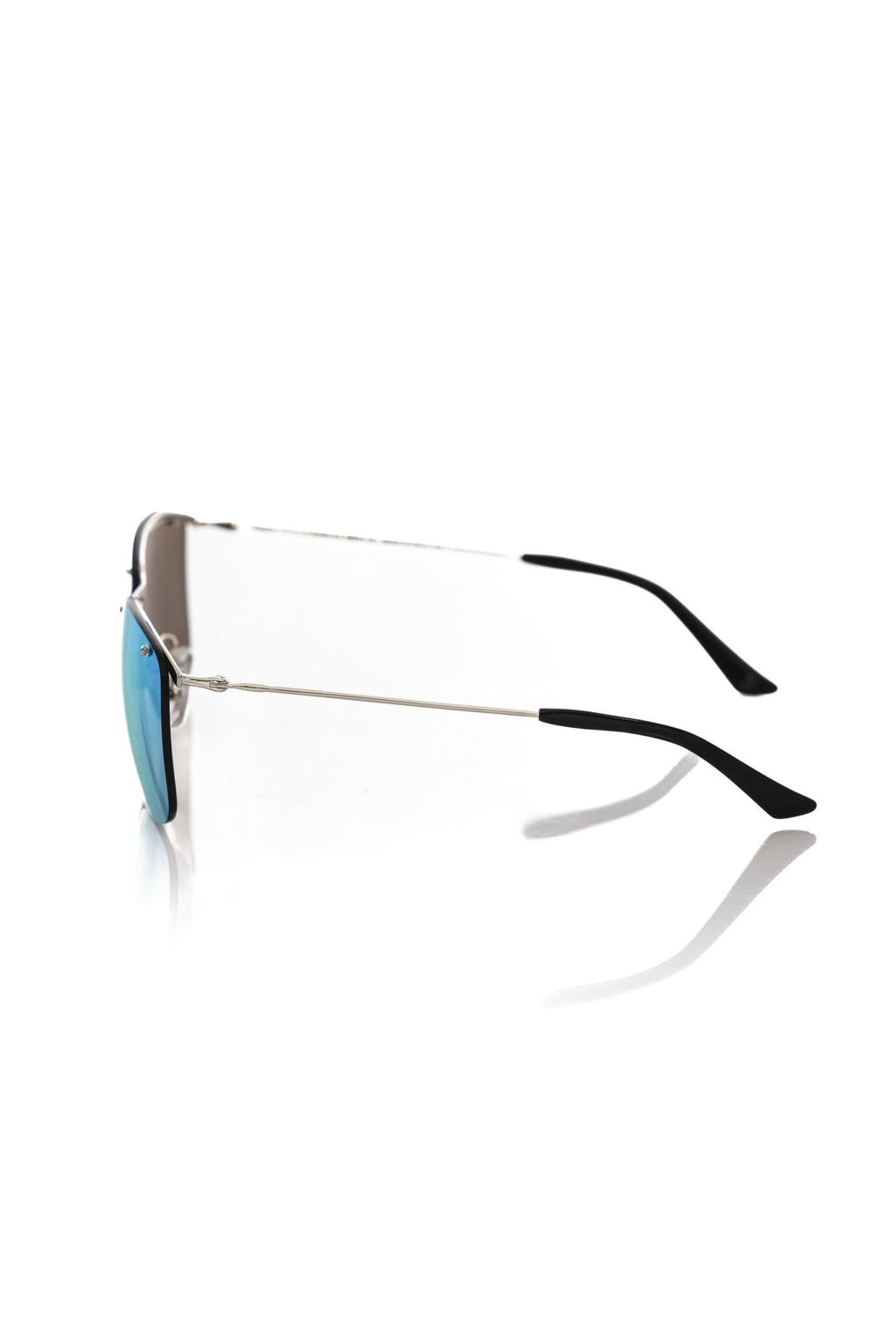 Frankie Morello Silver Metallic Fibre Men Sunglass