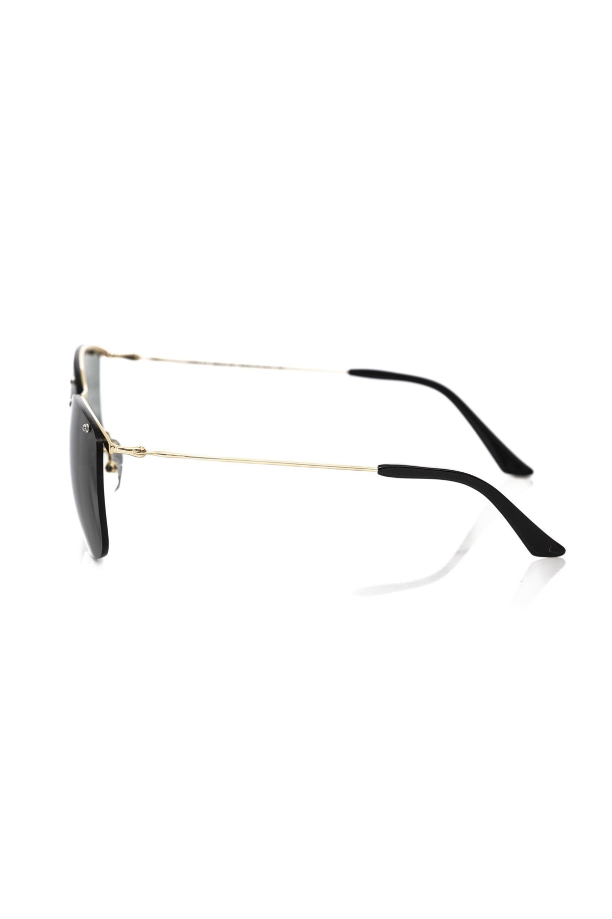 Frankie Morello Black Metallic Fibre Men Sunglasses