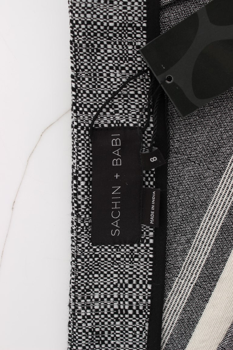 Sachin & Babi Grey Black Liza Leather Straight Pencil