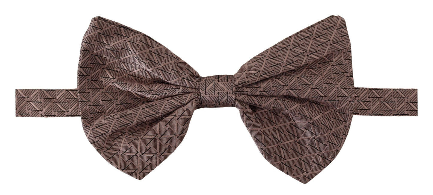 Dolce & Gabbana Brown Fantasy Print Adjustable Neck Papillon Bow Tie