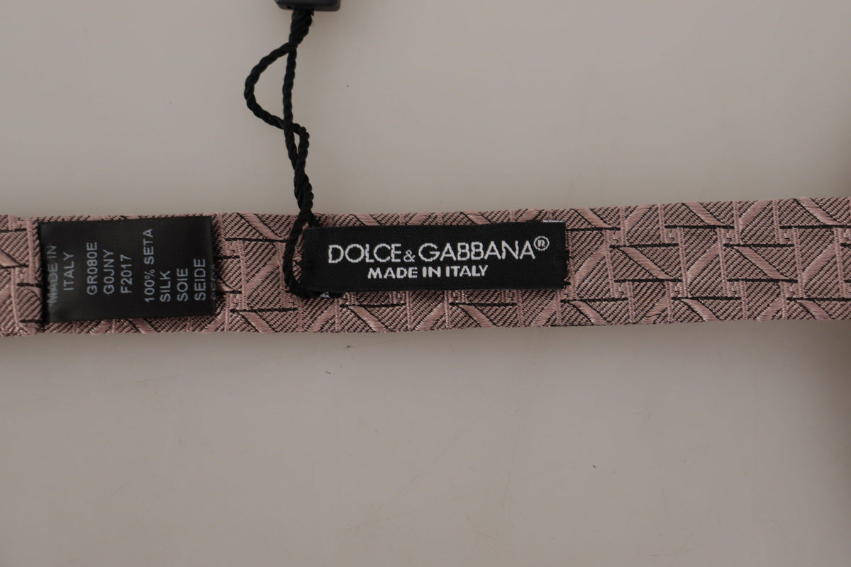 Dolce & Gabbana Brown Fantasy Print Adjustable Neck Papillon Bow Tie