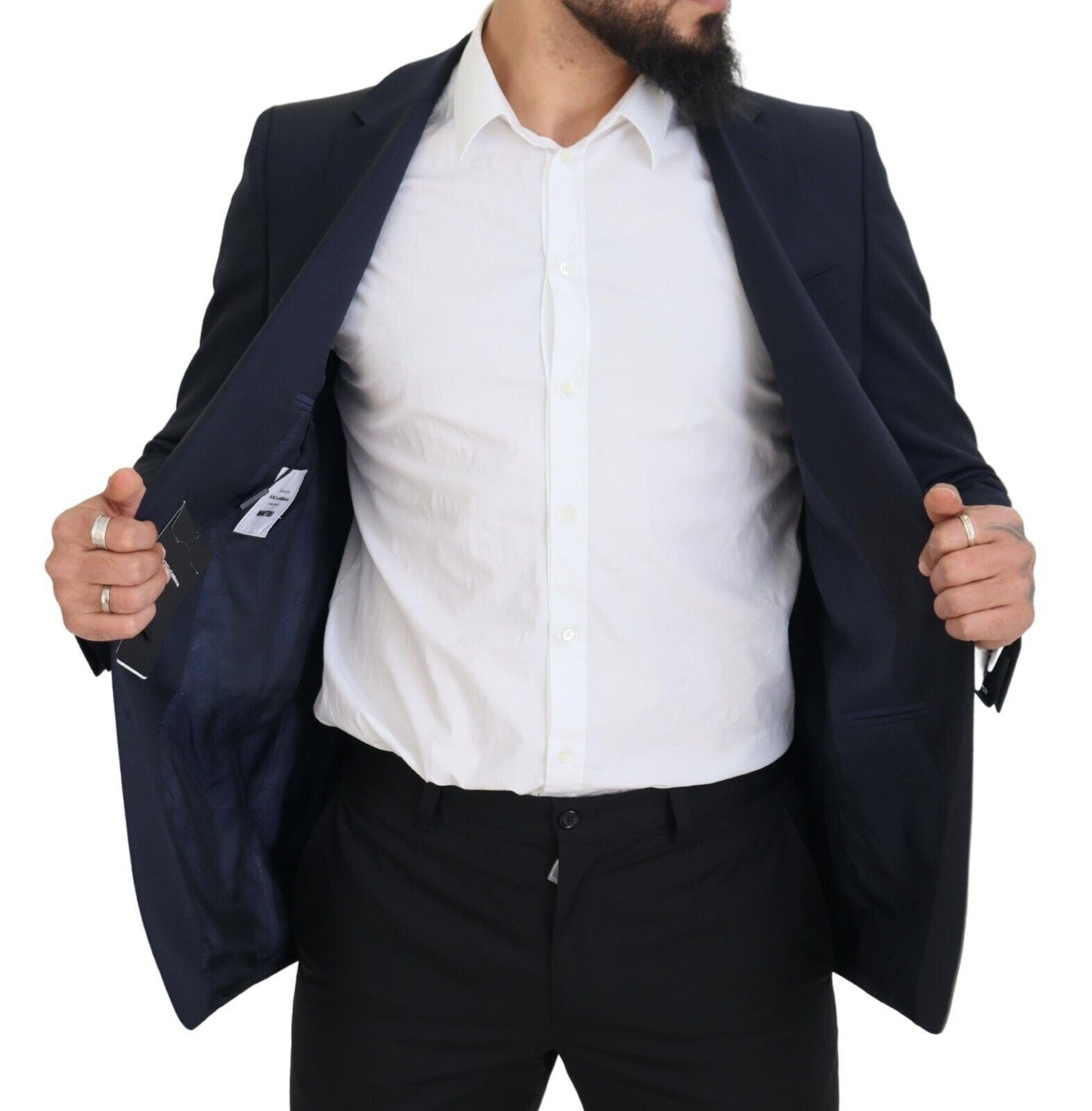 بليزر مارتيني من دولتشي أند غابانا من الصوف الكحلي بقصة صف واحد من الأزرار