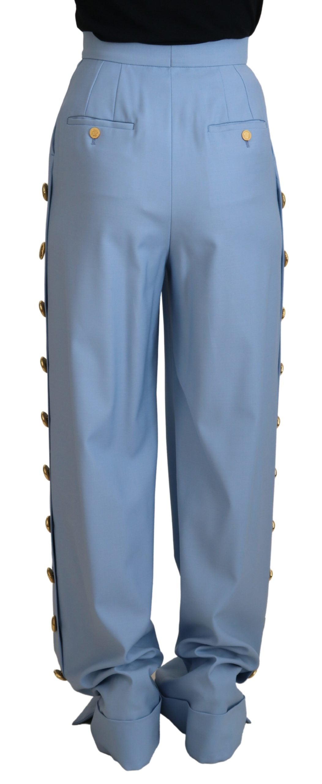 بنطال واسع الساقين بأزرار من Light Blue من Dolce & Gabbana