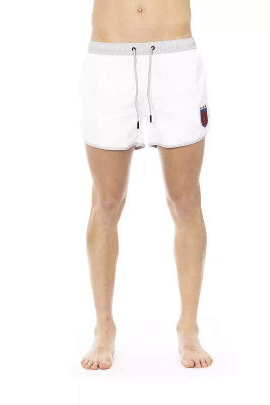 شورت سباحة رجالي من البوليستر الأبيض من Bikkembergs