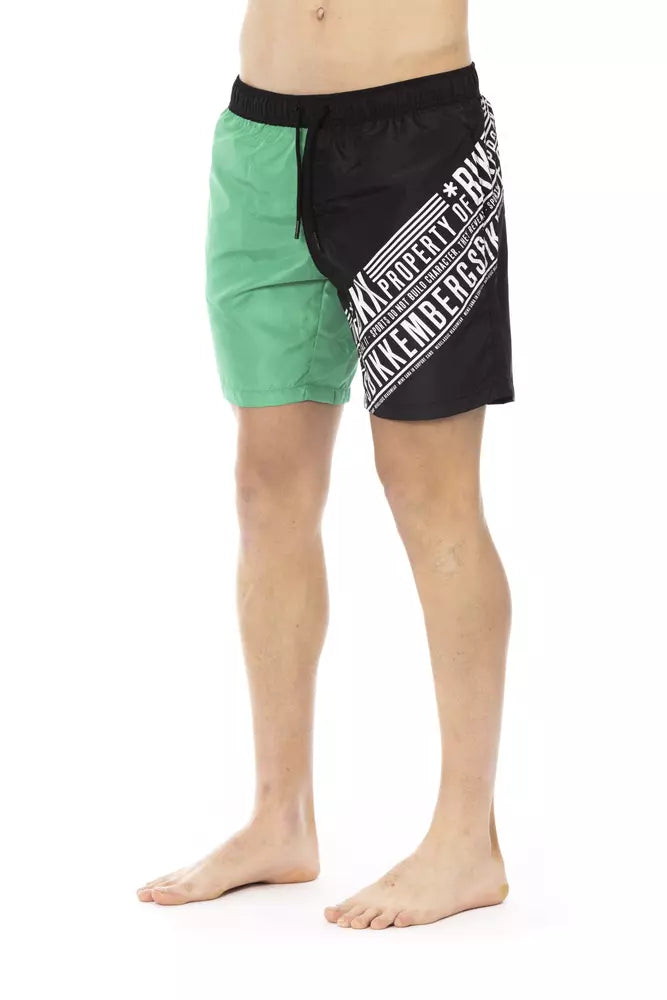 شورت سباحة رجالي من البوليستر الأخضر بيكيمبرغز