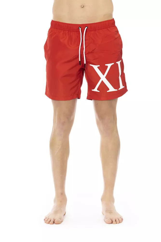 شورت سباحة رجالي من البوليستر الأحمر من Bikkembergs