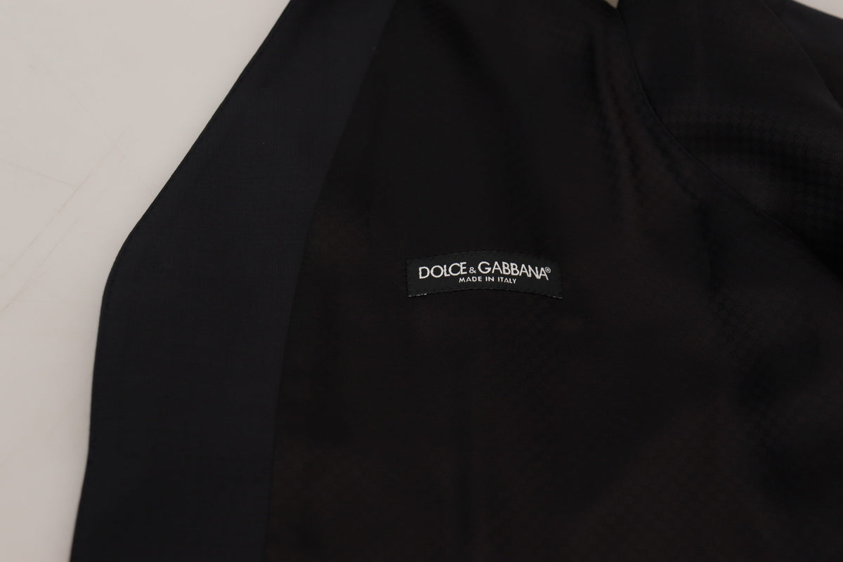 Dolce & Gabbana سترة رسمية سوداء من الصوف المطاطي