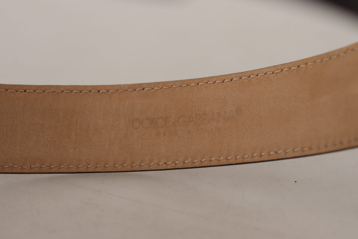 حزام Dolce & Gabbana كلاسيكي بإبزيم ذهبي للخصر من الجلد الأسود السادة