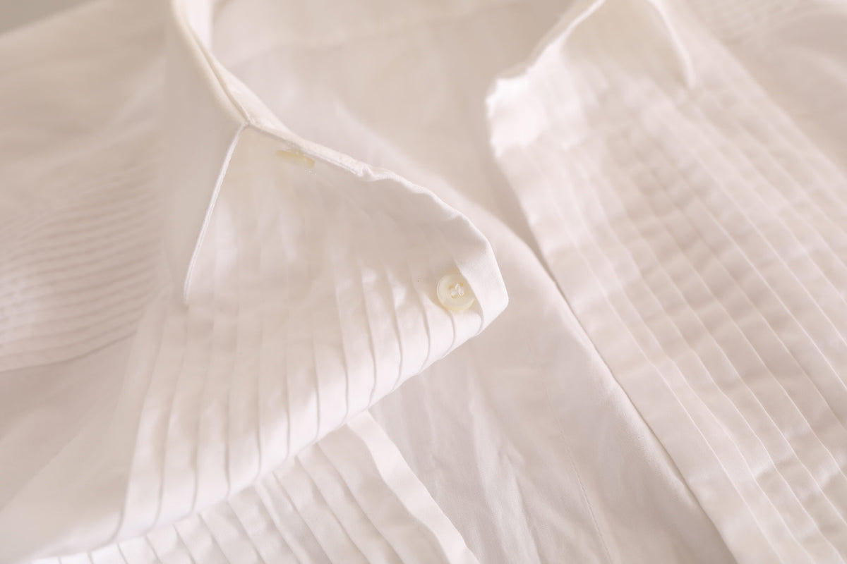 Dolce & Gabbana White GOLD Formal Cotton Tuxedo Dress Shirt