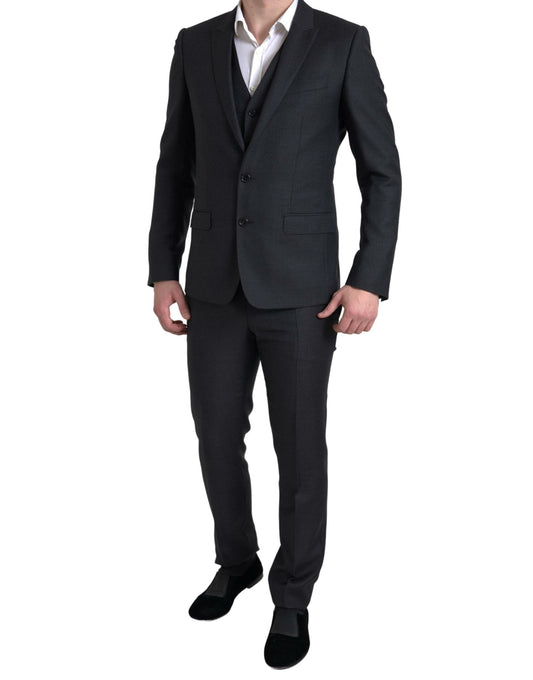 Dolce & Gabbana Dark Gray 3 Piece Single Breasted MARTINI Suit