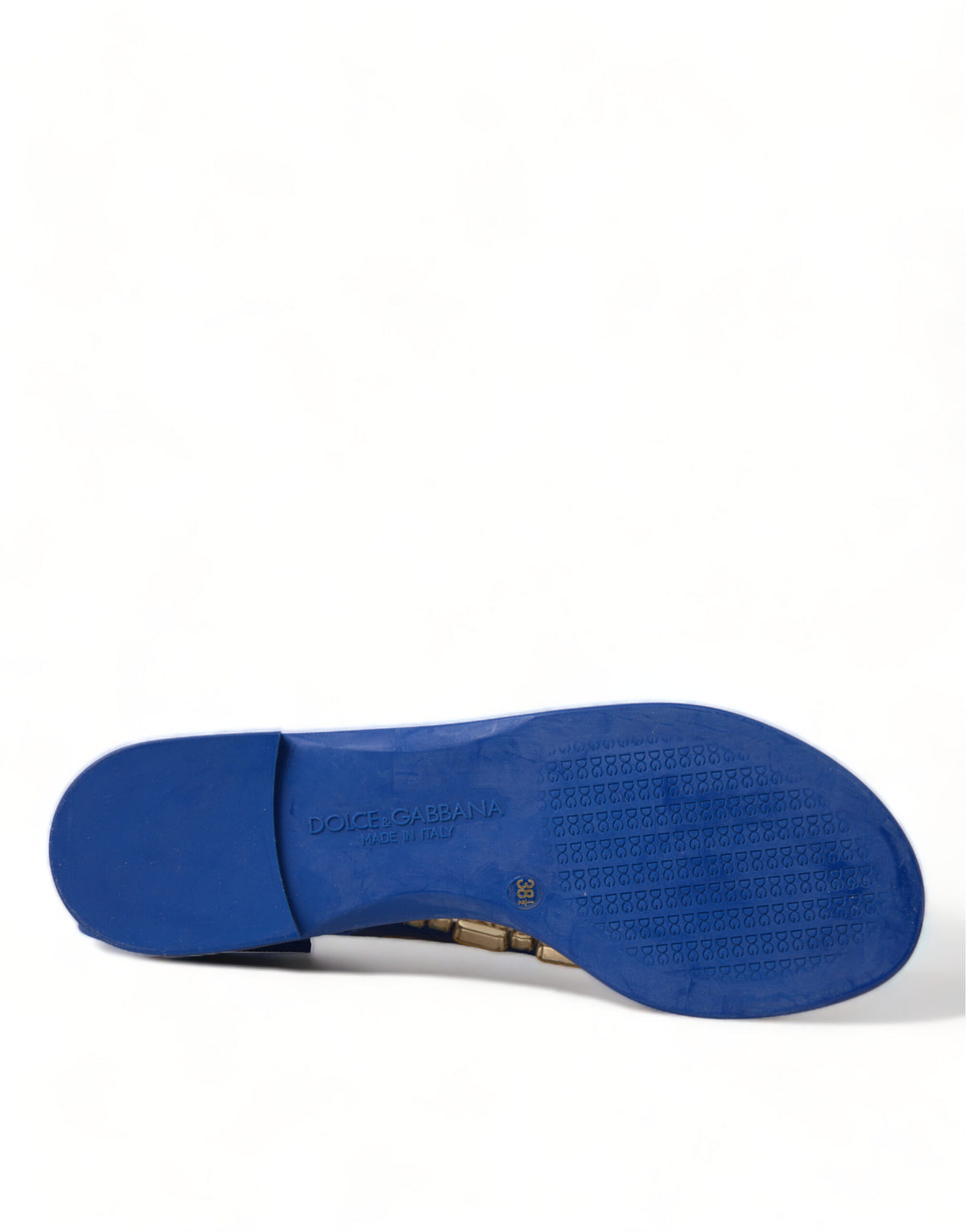صندل فلات حذاء شاطئي كريستالات أزرق من دولتشي آند غابانا