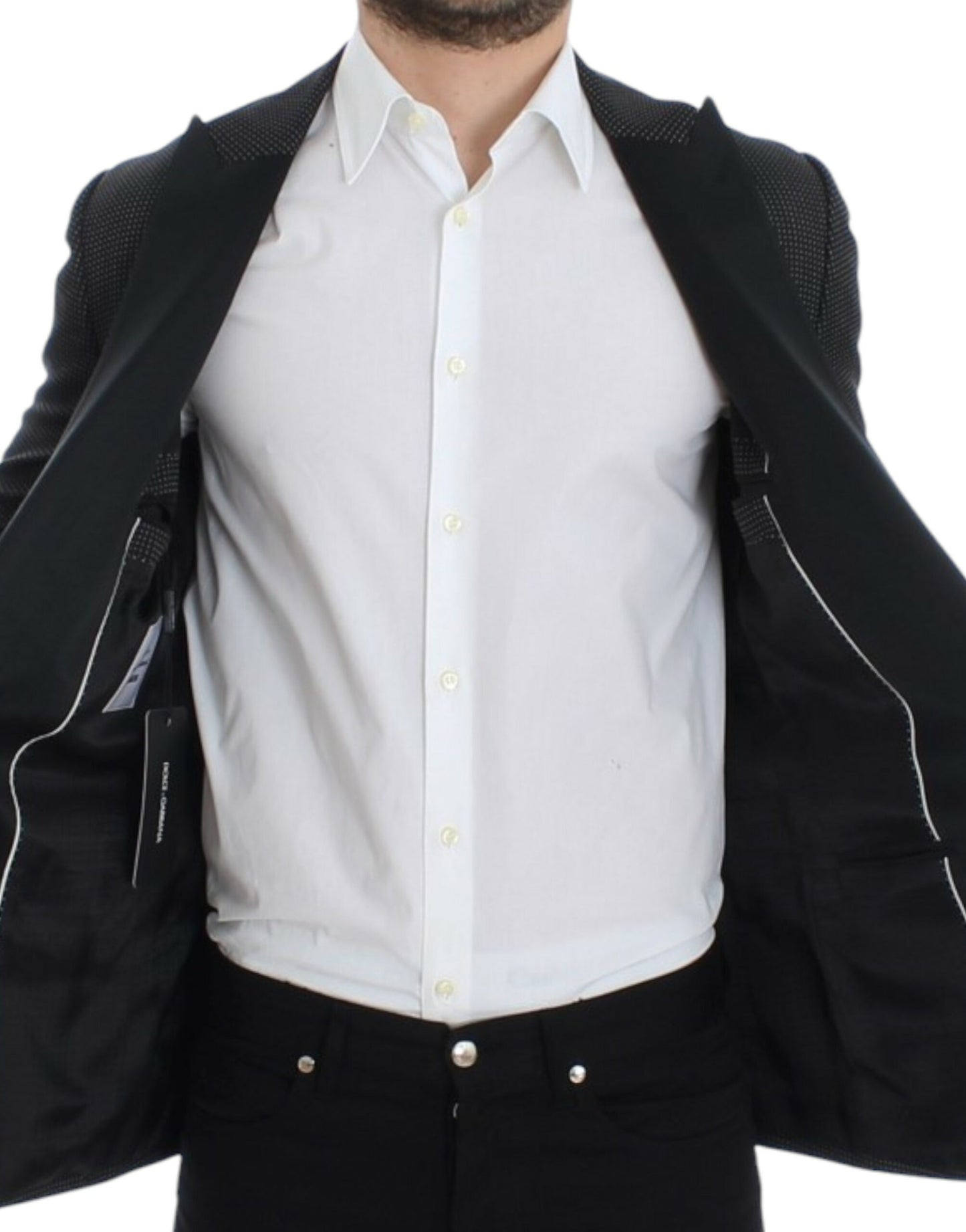 Dolce & Gabbana Dark Gray Wool Silk Slim MARTINI Jacket Blazer