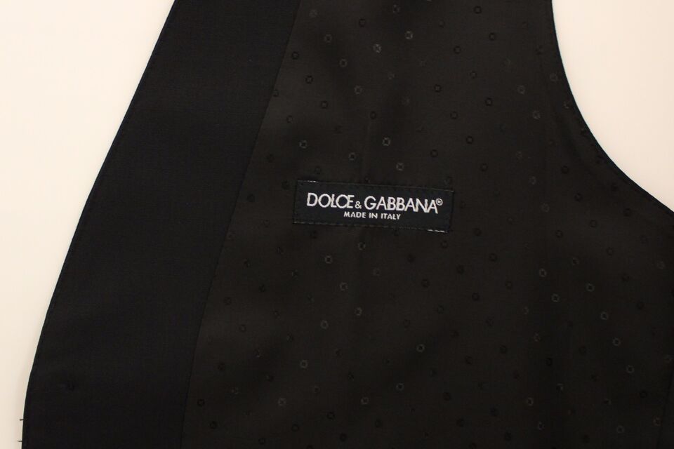 Dolce & Gabbana سترة توكسيدو بلايزر سوداء من الصوف والحرير المطاطي