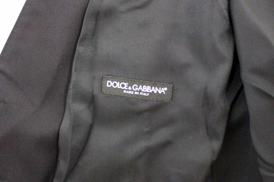 Dolce & Gabbana سترة بليزر فيست من القطن الأزرق المطاطي
