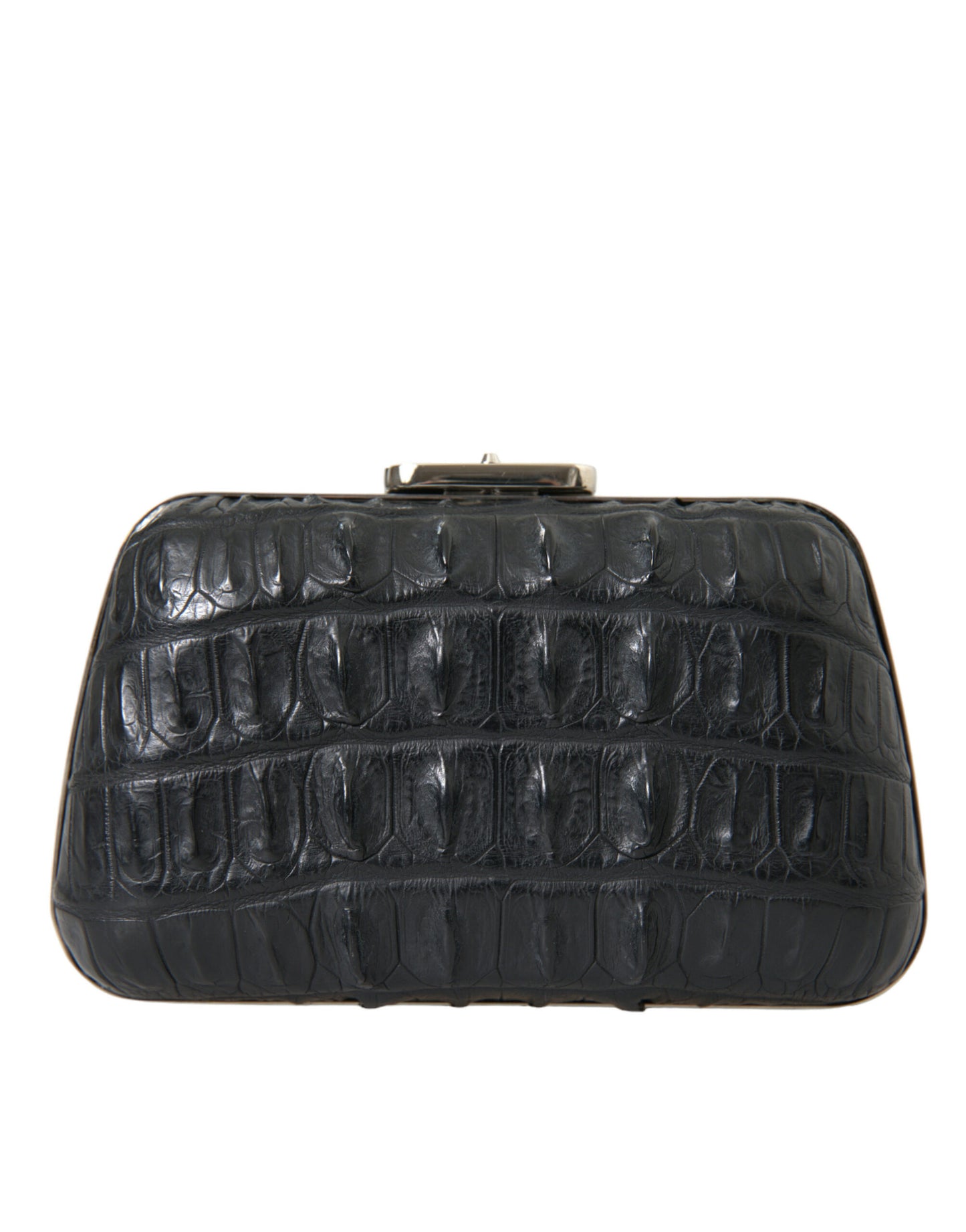 Balenciaga Black Exotic Skin Leather Shoulder Crossbody Box Clutch Bag