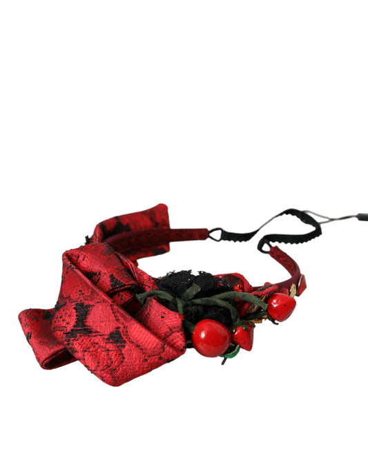Dolce & Gabbana Red Cherry Sicily طوق شعر نسائي مرصع