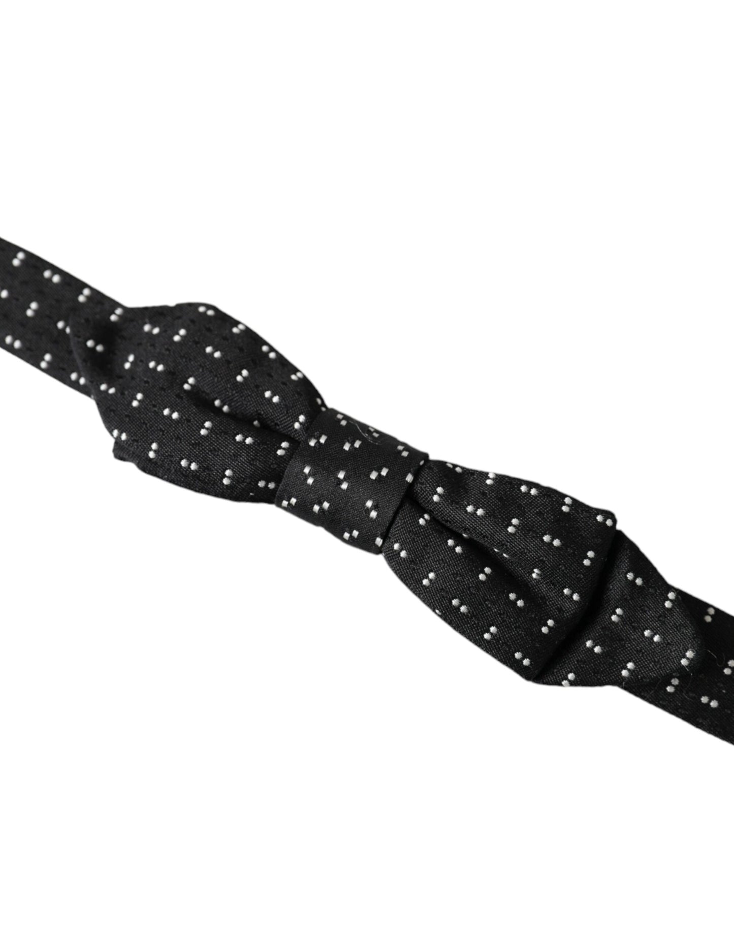 Dolce & Gabbana Dark Gray Silk Patterned Adjustable Neck Men Papillon Bow Tie