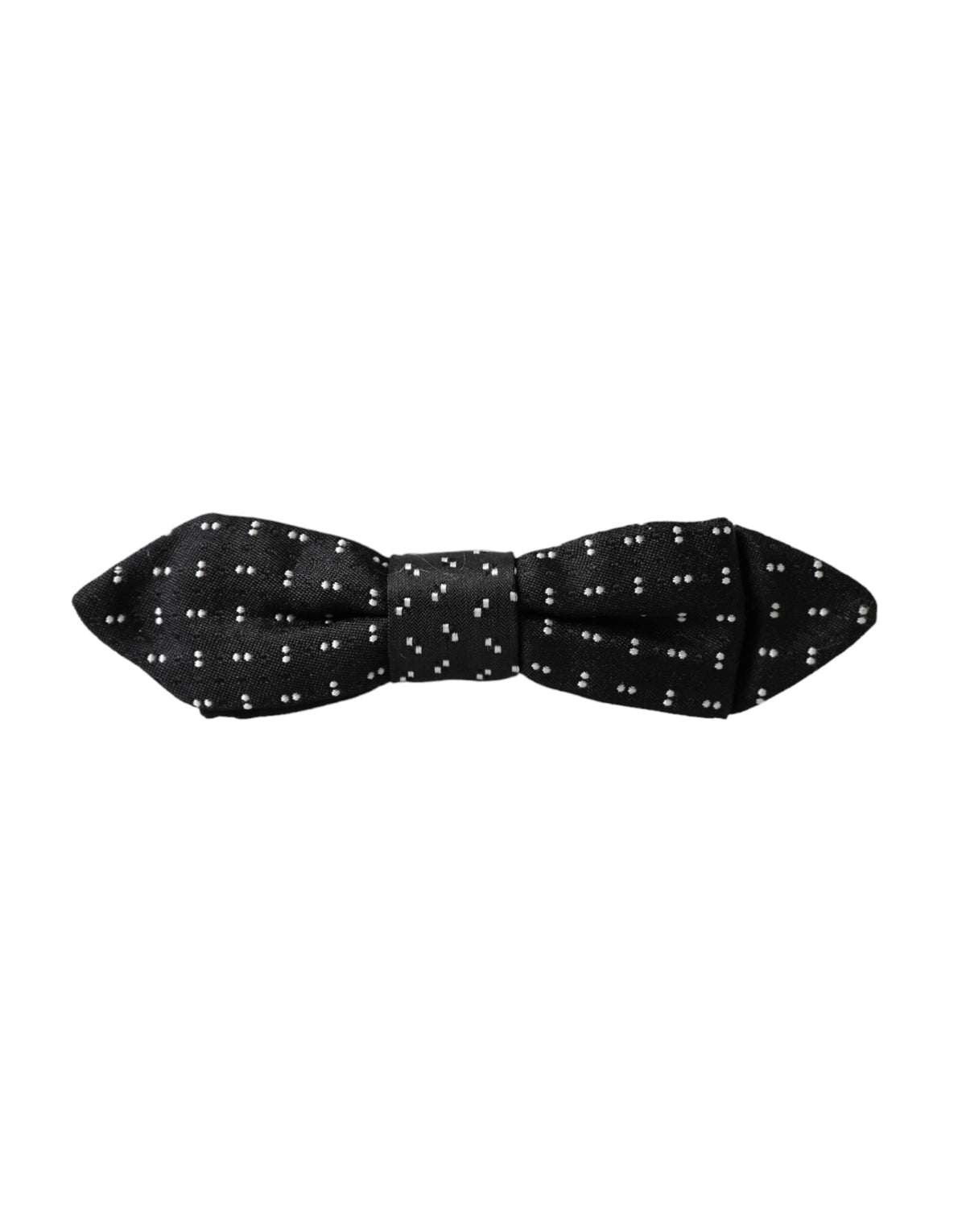 Dolce & Gabbana Dark Gray Silk Patterned Adjustable Neck Men Papillon Bow Tie