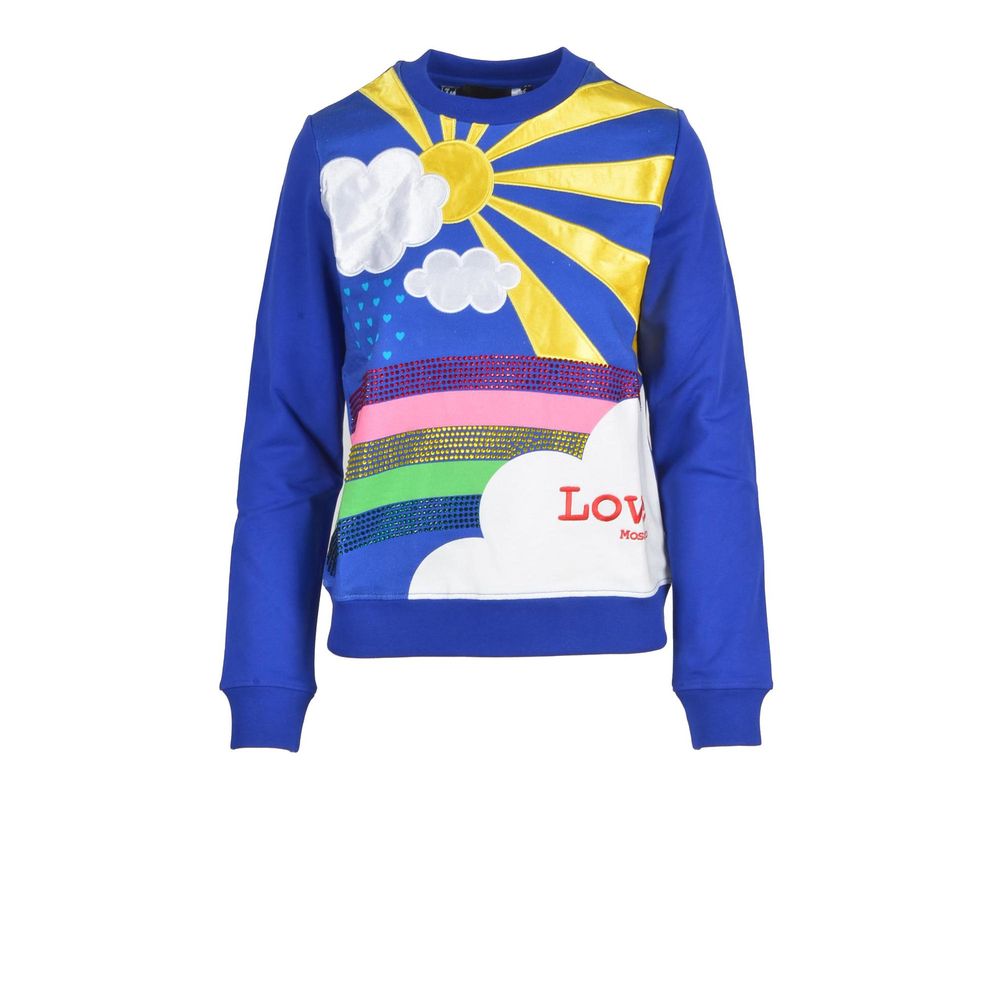 سويت شيرت Love Moschino أزرق من القطن