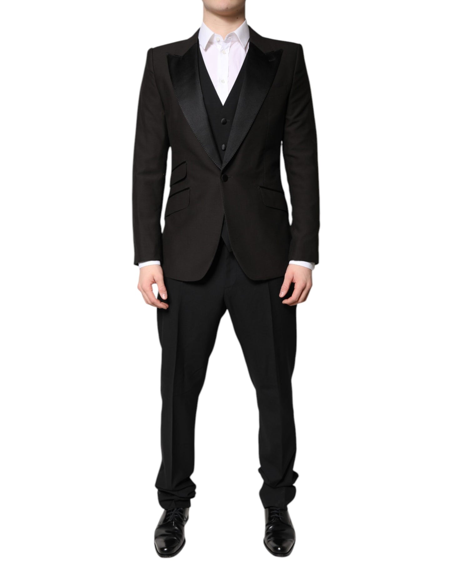 Dolce & Gabbana Dark Gray Single Breasted Formal 3 Piece Suit