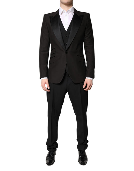 Dolce & Gabbana Dark Gray Single Breasted Formal 3 Piece Suit