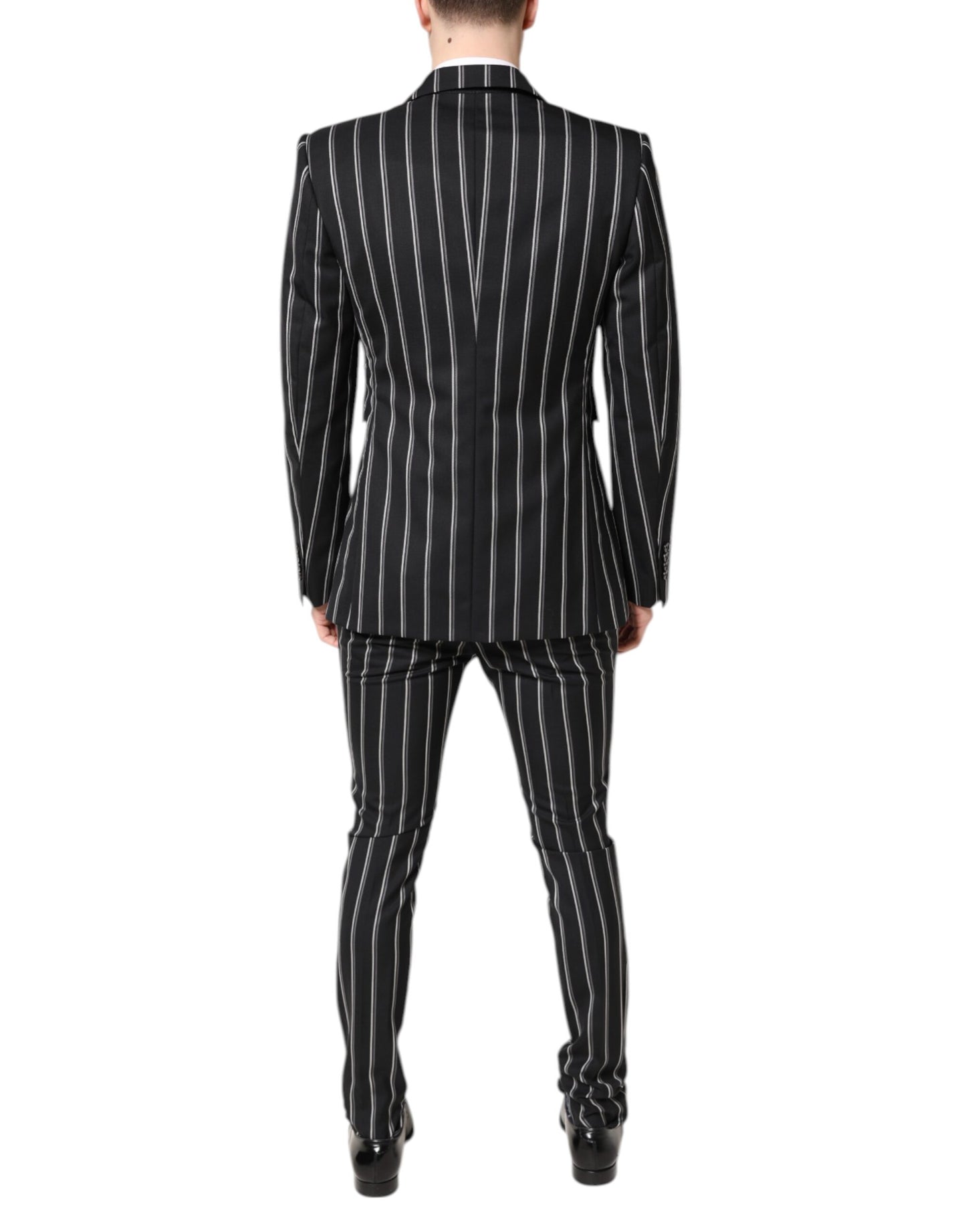 Dolce & Gabbana Dark Gray Striped SICILIA Formal 2 Piece Suit