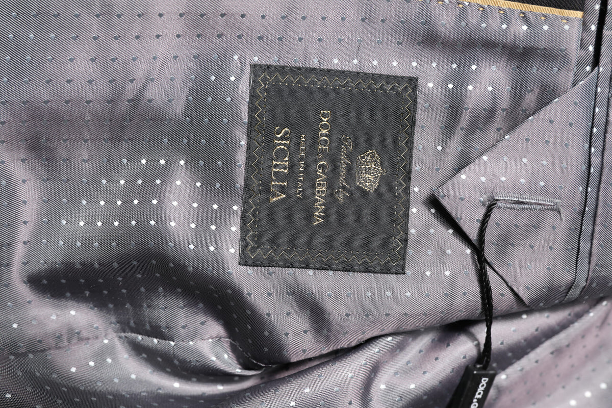 Dolce & Gabbana Dark Gray Striped SICILIA Formal 2 Piece Suit