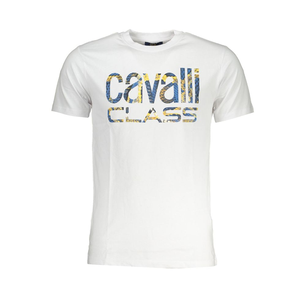 تي شيرت رجالي من كافالي كلاس قطن أبيض