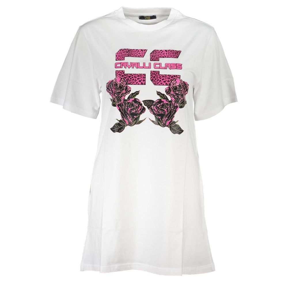 Cavalli Class White Cotton Women's Dress