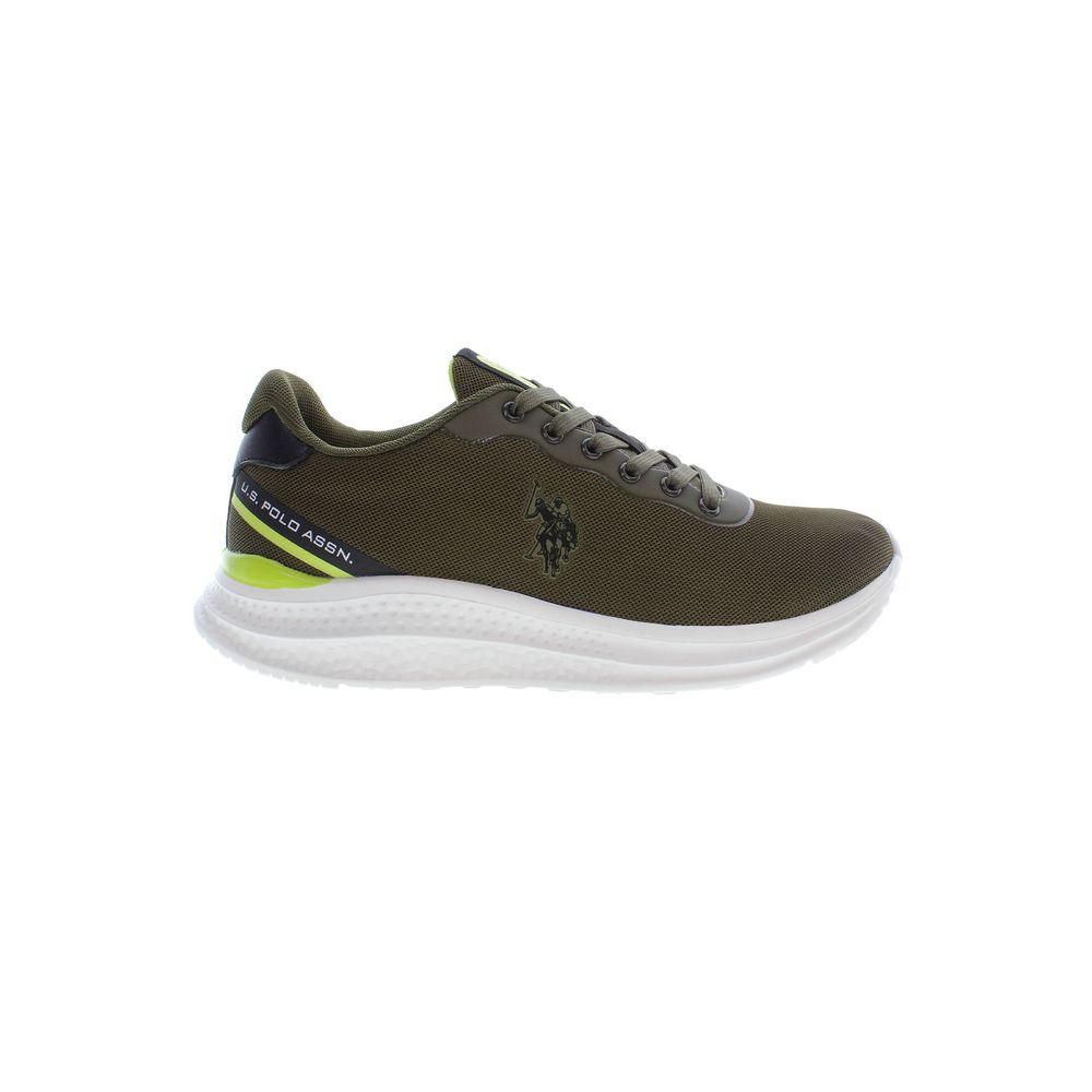 .U.S. POLO ASSN حذاء سنيكرز رجالي أخضر من البوليستر