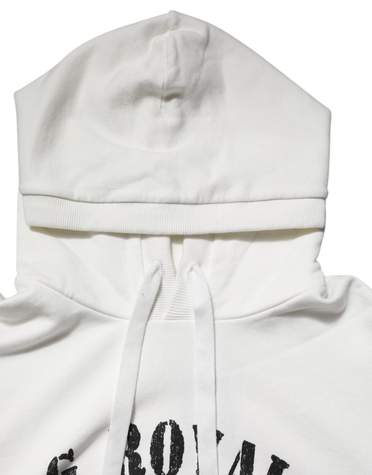 Dolce & Gabbana سويت شيرت بغطاء رأس قطني أبيض بطبعة DG ROYAL