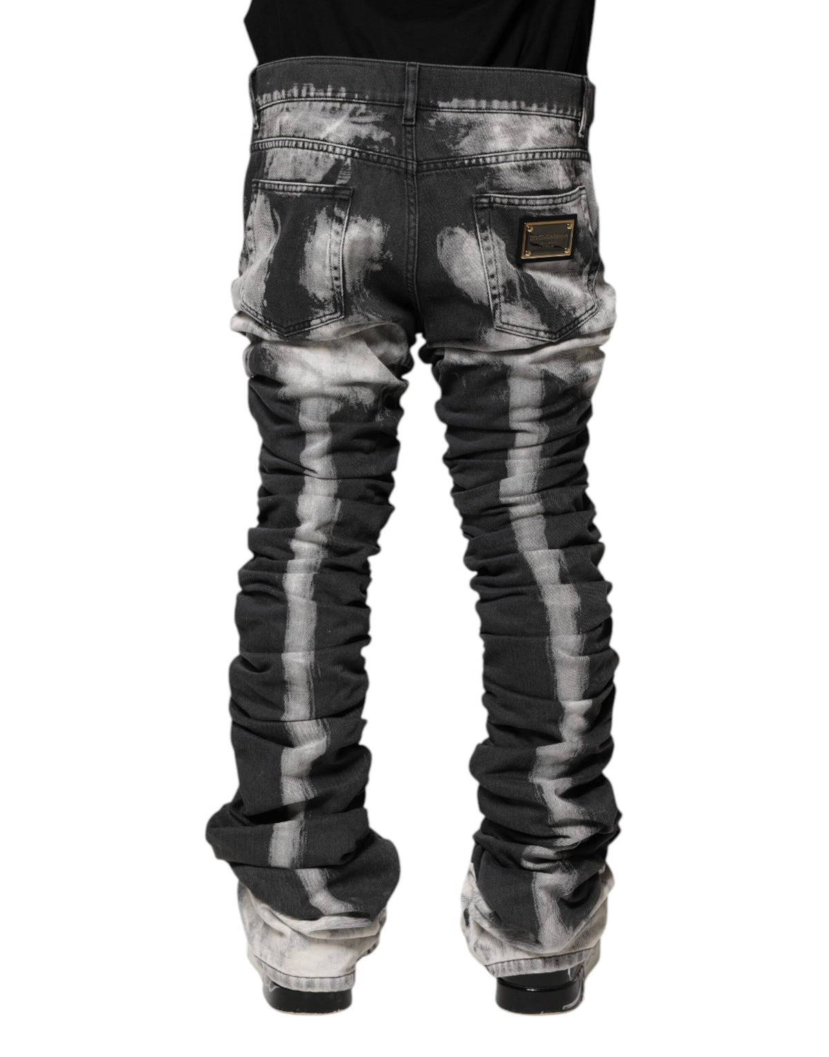 Dolce & Gabbana Dark Gray Tie Dye Straight Denim Jeans